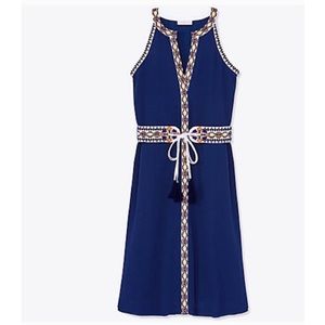 Tory Burch Savannah Embroidered Dress Belted Size 6